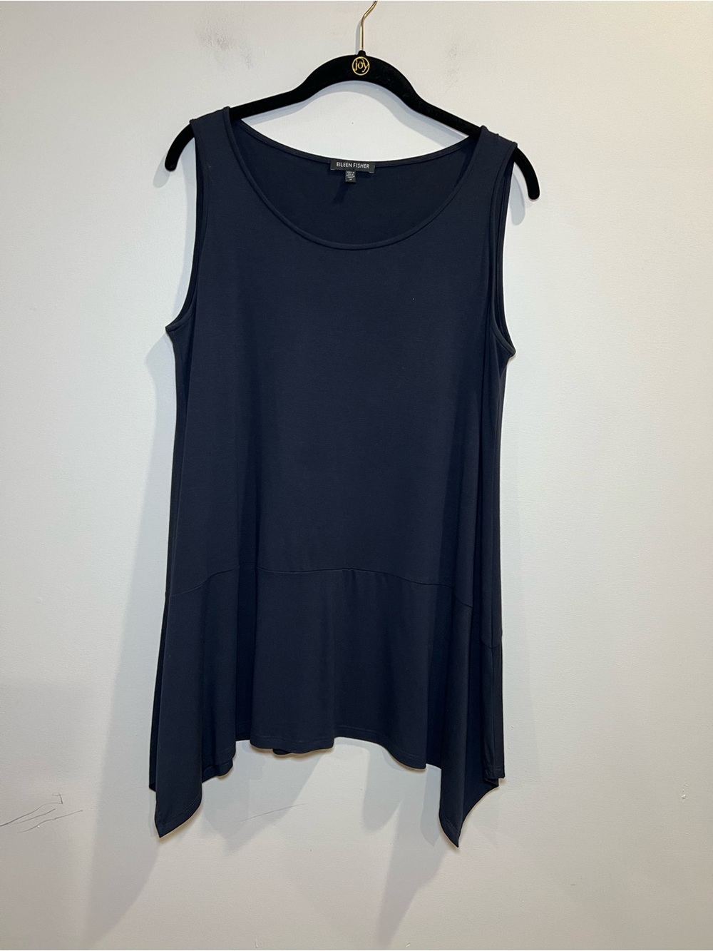 Eileen Fisher Navy Sleeveless Swing tunic Tank top size medium